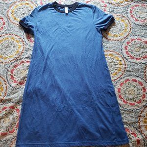 Amer Apparel Womens Ringer Tee Dress Blue/Navy L